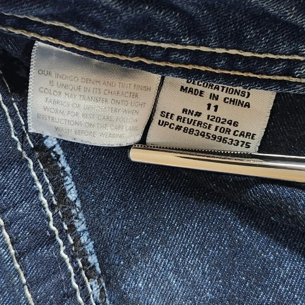 WallFlower Bootcut Jeans Women Size 11 Blue Excellent Contrast Stitching‎ Y2K